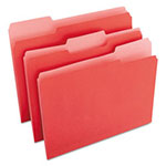 Universal Deluxe Colored Top Tab File Folders, 1/3-Cut Tabs: Assorted, Letter Size, Red/Light Red, 100/Box view 1