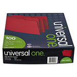 Universal Deluxe Colored Top Tab File Folders, 1/3-Cut Tabs: Assorted, Letter Size, Red/Light Red, 100/Box view 2