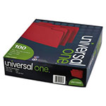 Universal Deluxe Colored Top Tab File Folders, 1/3-Cut Tabs: Assorted, Letter Size, Red/Light Red, 100/Box view 4