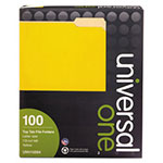 Universal Deluxe Colored Top Tab File Folders, 1/3-Cut Tabs: Assorted, Letter Size, Yellow/Light Yellow, 100/Box view 3
