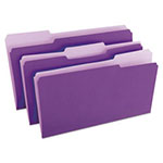 Universal Deluxe Colored Top Tab File Folders, 1/3-Cut Tabs: Assorted, Legal Size, Violet/Light Violet, 100/Box view 1