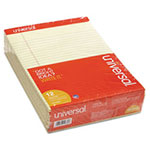 Universal Perforated Ruled Writing Pads, Wide/Legal Rule, Red Headband, 50 Canary-Yellow 8.5 x 11.75 Sheets, Dozen view 1