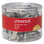 Universal Binder Clips with Storage Tub, Small, Silver, 40/Pack view 1