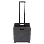Safco Collapsible Mobile Storage Crate, Plastic, 18.25 x 15 x 18.25 to 39.37, Black view 2