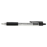 Universal Comfort Grip Ballpoint Pen, Retractable, Medium 1 mm, Black Ink, Clear Barrel, Dozen view 1