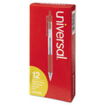 Universal Comfort Grip Ballpoint Pen, Retractable, Medium 1 mm, Red Ink, Clear Barrel, Dozen view 3