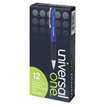 Universal Comfort Grip Ballpoint Pen, Retractable, Medium 1 mm, Blue Ink, Blue Barrel, Dozen view 4