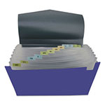 Universal Poly Expanding Files, 13 Sections, Cord/Hook Closure, 1/12-Cut Tabs, Letter Size, Metallic Blue/Steel Gray view 1