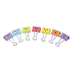 Universal Emoji Themed Binder Clips with Storage Tub, Medium, Assorted Colors, 42/Pack view 1