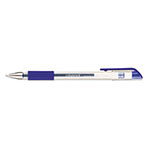 Universal Comfort Grip Gel Pen, Stick, Medium 0.7 mm, Blue Ink, Clear Barrel, Dozen view 1