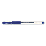 Universal Comfort Grip Gel Pen, Stick, Medium 0.7 mm, Blue Ink, Clear Barrel, Dozen view 2