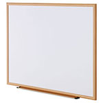 Universal Deluxe Melamine Dry Erase Board, 48 x 36, Melamine White Surface, Oak Fiberboard Frame view 2