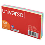 Universal Index Cards, Ruled, 3 x 5, Assorted, 100/Pack view 1