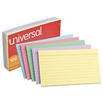 Universal Index Cards, Ruled, 3 x 5, Assorted, 100/Pack view 3