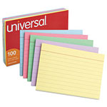 Universal Index Cards, Ruled, 4 x 6, Assorted, 100/Pack view 3