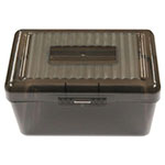 Universal Plastic Index Card Boxes, Holds 300 3 x 5 Cards, 5.63 x 3.25 x 3.75, Translucent Black view 1