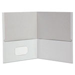 Universal Two-Pocket Portfolio, Embossed Leather Grain Paper, 11 x 8.5, White, 25/Box view 1