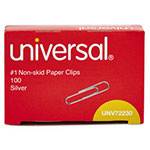Universal Paper Clips, #1, Nonskid, Silver, 100 Clips/Box, 10 Boxes/Pack view 1