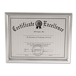 Universal Plastic Document Frame, for 8.5 x 11, Easel Back, Metallic Silver view 2