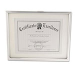 Universal Plastic Document Frame with Mat, 11 x 14 and 8.5 x 11 Inserts, Metallic Silver view 3