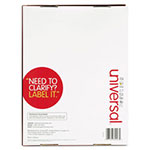 Universal White Labels, Inkjet/Laser Printers, 1.33 x 4, White, 14/Sheet, 250 Sheets/Box view 1