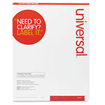 Universal White Labels, Inkjet/Laser Printers, 1.33 x 4, White, 14/Sheet, 100 Sheets/Box view 1