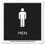 Headline® Sign ADA Sign, Men, Plastic, 8 x 8, Clear/White view 1