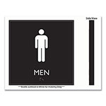 Headline® Sign ADA Sign, Men, Plastic, 8 x 8, Clear/White view 3