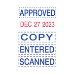 U.S. Stamp & Sign Economy 5-in-1 Micro Date Stamp, Self-Inking, 0.75 x 1, Blue/Red view 1