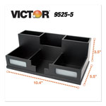 Victor Midnight Black Desk Organizer with Smartphone Holder, 10 1/2 x 5 1/2 x 4, Wood view 1