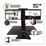 Victor High Rise Dual Monitor Standing Desk Workstation, 28w x 23d x 15.5h, Black view 1