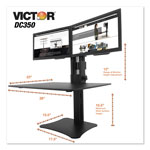 Victor High Rise Dual Monitor Standing Desk Workstation, 28w x 23d x 15.5h, Black view 2