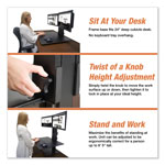 Victor High Rise Dual Monitor Standing Desk Workstation, 28w x 23d x 15.5h, Black view 4