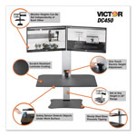 Victor DC450 High Rise Electric Dual Monitor Standing Desk Workstation, 28w x 23d x 20.25h, Black/Aluminum view 1