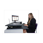Victor High Rise Height Adjustable Standing Desk with Keyboard Tray, 36w x 31.25d x 20h, Gray/Black view 3