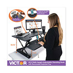 Victor High Rise Height Adjustable Standing Desk with Keyboard Tray, 36w x 31.25d x 20h, Gray/Black view 5
