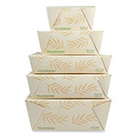 World Centric No Tree Folded Takeout Containers, 95 oz, 6.5 x 8.7 x 3.5, Natural, Sugarcane, 160/Carton view 1