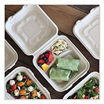 World Centric Fiber Hinged Containers, 2-Compartment, 8.8 x 8.2 x 2.9, Natural, Paper, 300/Carton view 3