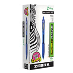 Zebra Pen Z-Grip Retractable Ballpoint Pen, Medium 1mm, Blue Ink, Clear Barrel, Dozen orginal image
