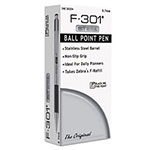 Zebra Pen F-301 Retractable Ballpoint Pen, 0.7 mm, Black Ink, Stainless Steel/Black Barrel view 1