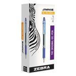 Zebra Pen Jimnie Stick Gel Pen, Medium 0.7mm, Blue Ink, Smoke Barrel, Dozen view 1