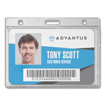Advantus Frosted Rigid Badge Holder, 3.68 x 2.75, Clear, Horizontal, 25/Box orginal image