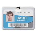 Advantus ID Badge Holder w/Clip, Horizontal, 4.13w x 3.38h, Clear, 50/Pack orginal image