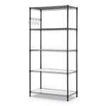 Alera 5-Shelf Wire Shelving Kit with Casters and Shelf Liners, 36w x 18d x 72h, Black Anthracite orginal image