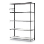 Alera 5-Shelf Wire Shelving Kit with Casters and Shelf Liners, 48w x 18d x 72h, Black Anthracite orginal image