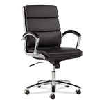Alera Neratoli Mid-Back Slim Profile Chair, Supports up to 275 lbs, Black Seat/Black Back, Chrome Base orginal image
