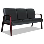 Alera Reception Lounge WL 3-Seat Sofa, 65.75w x 26.13d x 33h, Black/Mahogany orginal image