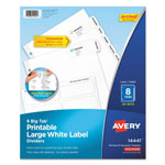 Avery Big Tab Printable Large White Label Tab Dividers, 8-Tab, Letter, 20 per pack orginal image