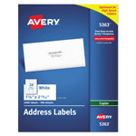 Avery Copier Mailing Labels, Copiers, 1.38 x 2.81, White, 24/Sheet, 100 Sheets/Box orginal image