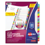Avery Customizable TOC Ready Index Multicolor Dividers, 1-31, Letter orginal image